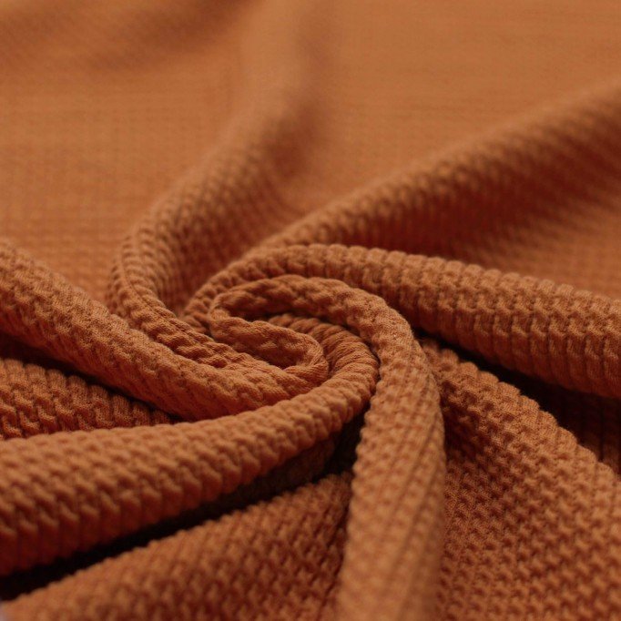 Tissu Jersey Torsadé Mini Cognac - (Tissus Jersey)