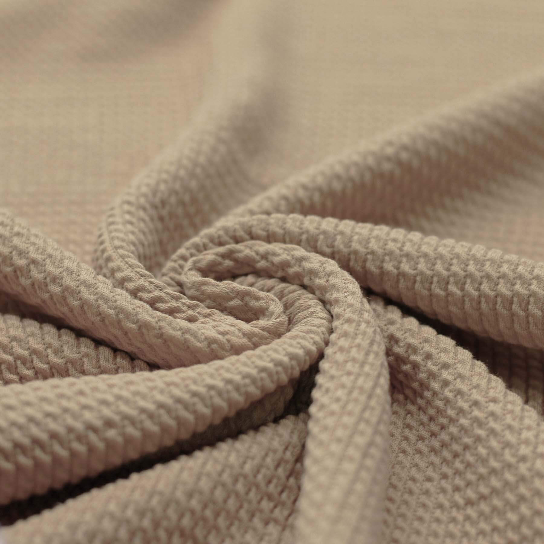 Mini Kabel Jersey Stof Donker Beige