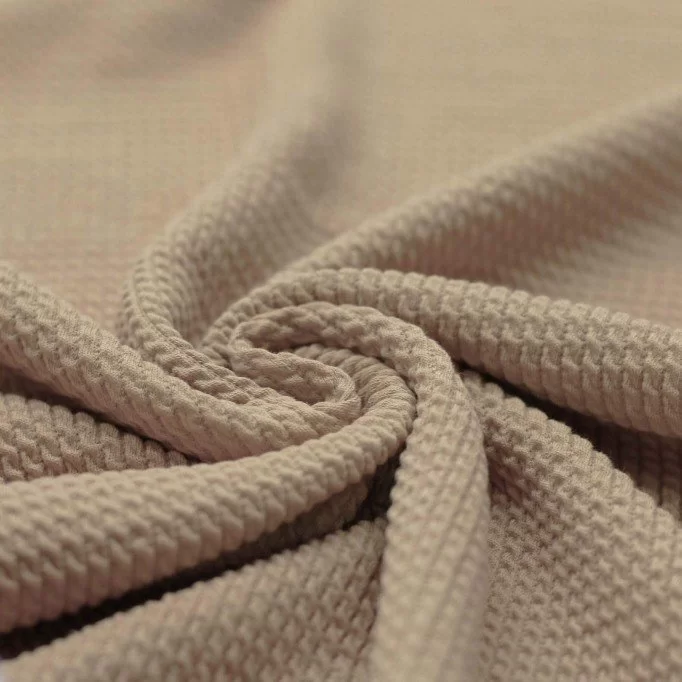 Mini Cable Jersey Fabric Dark Beige  - (Jersey Fabrics)