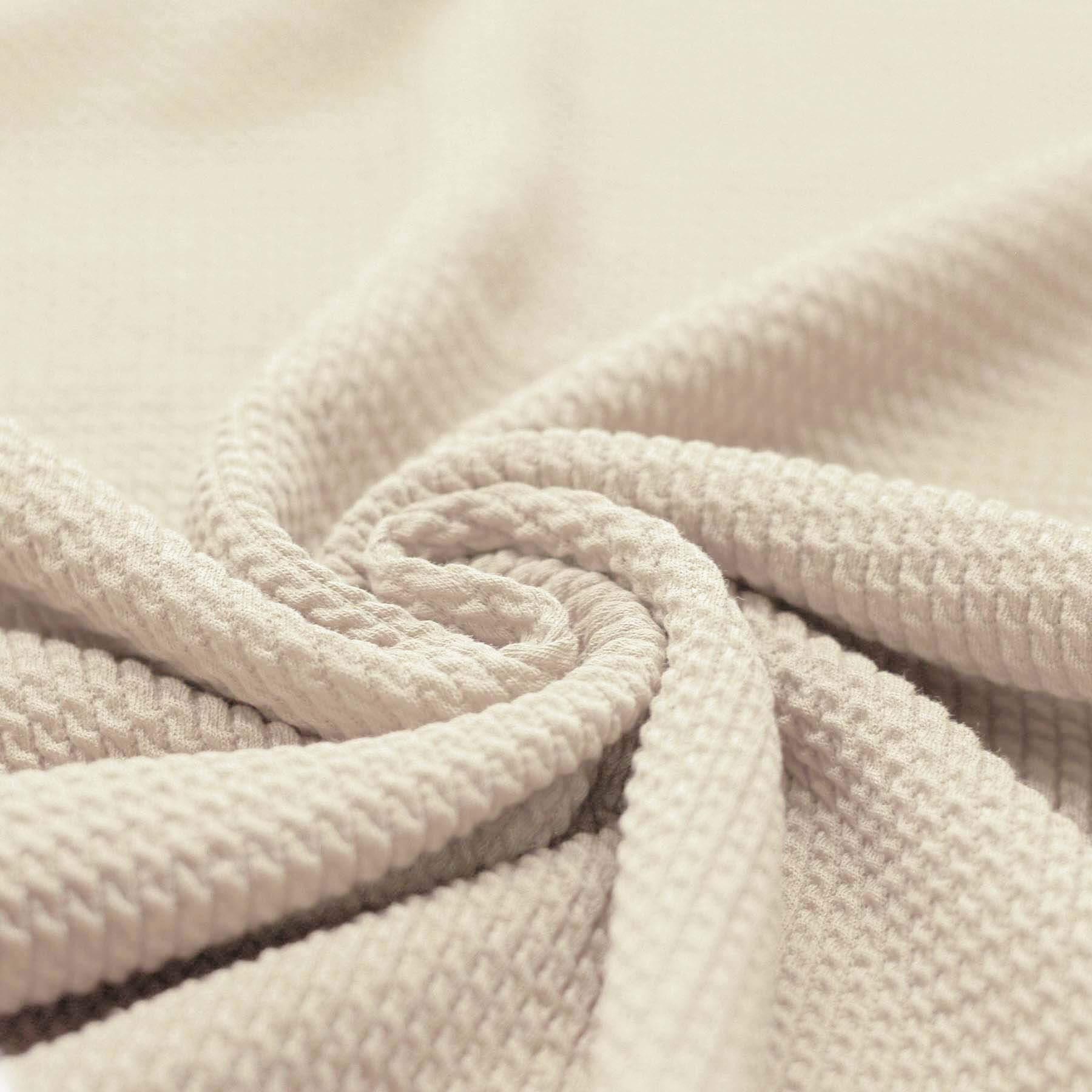 Mini Kabel Jersey Stof Naturel Beige