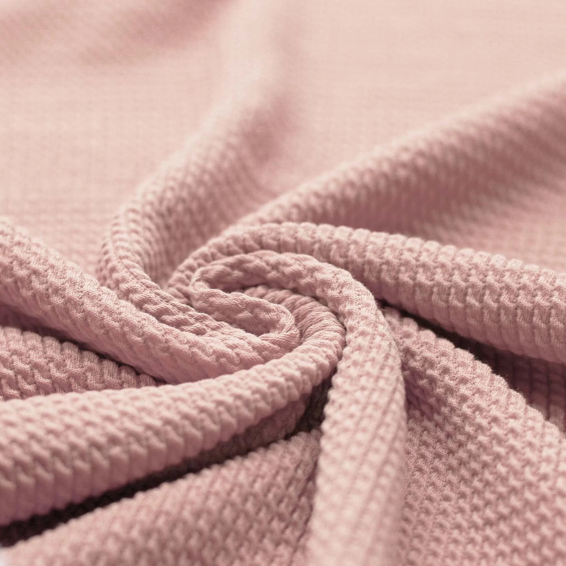 Mini Kabel Jersey Stof Nude Roze
