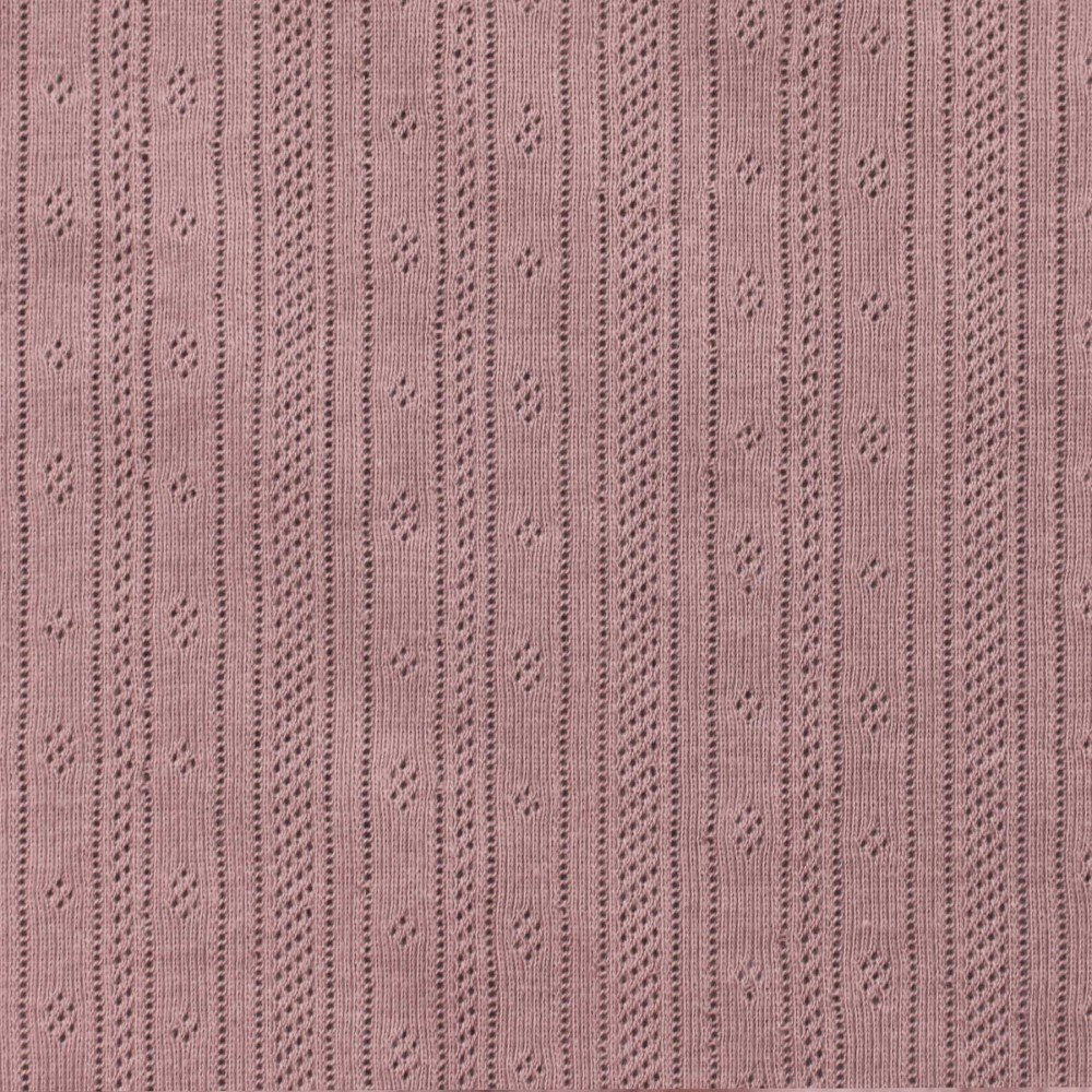 Pointelle Cotton Jersey (Stripes) Old Pink Pointelle Cotton Jersey Fabric (Stripes) Old Pink - (Jersey Fabrics)