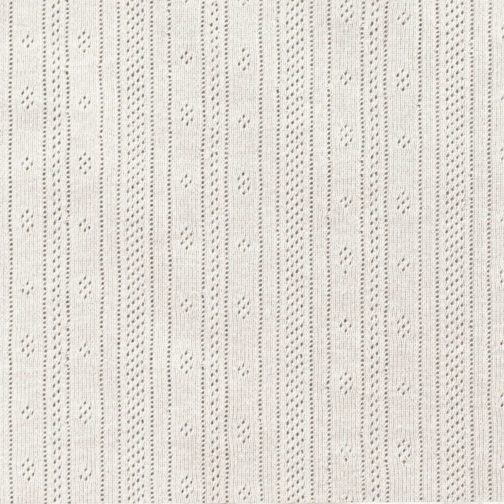 Pointelle Cotton Jersey Fabric (Stripes) Ecru Pointelle Cotton Jersey Fabric (Stripes) Ecru - (Jersey Fabrics)