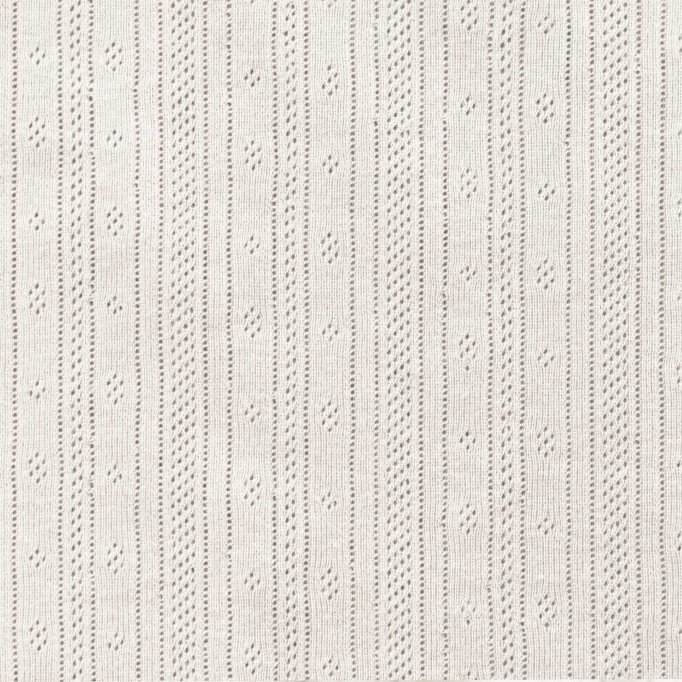 Tissu Jersey Pointoille (Rayures) Écru  - (Tissus Jersey)
