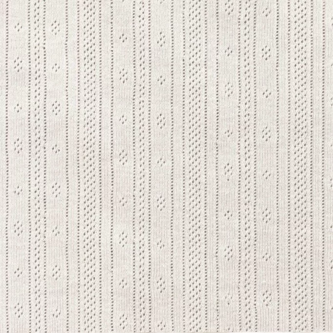Tissu Jersey Pointoille (Rayures) Écru  - (Tissus Jersey)