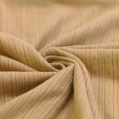 Tessuto A Maglia Pointoille (Strisce) Cammello
