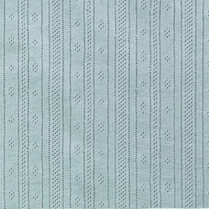 Pointelle Jersey Stof (Strepen) Zeegroen - (Jersey Stoffen)