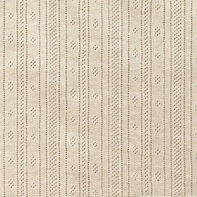 Pointelle Jersey Stof (Strepen) Naturel Beige  - (Jersey Stoffen)