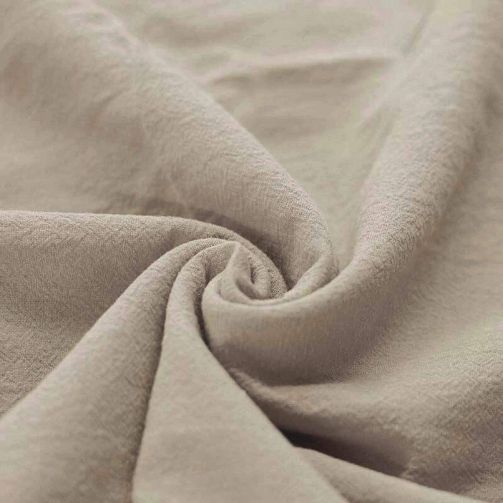 Washed Cotton Fabric Dark Beige