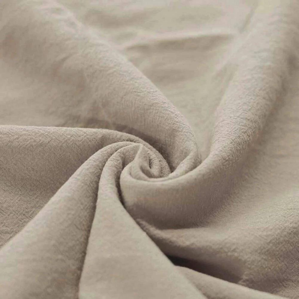 Washed Cotton Fabric Dark Beige