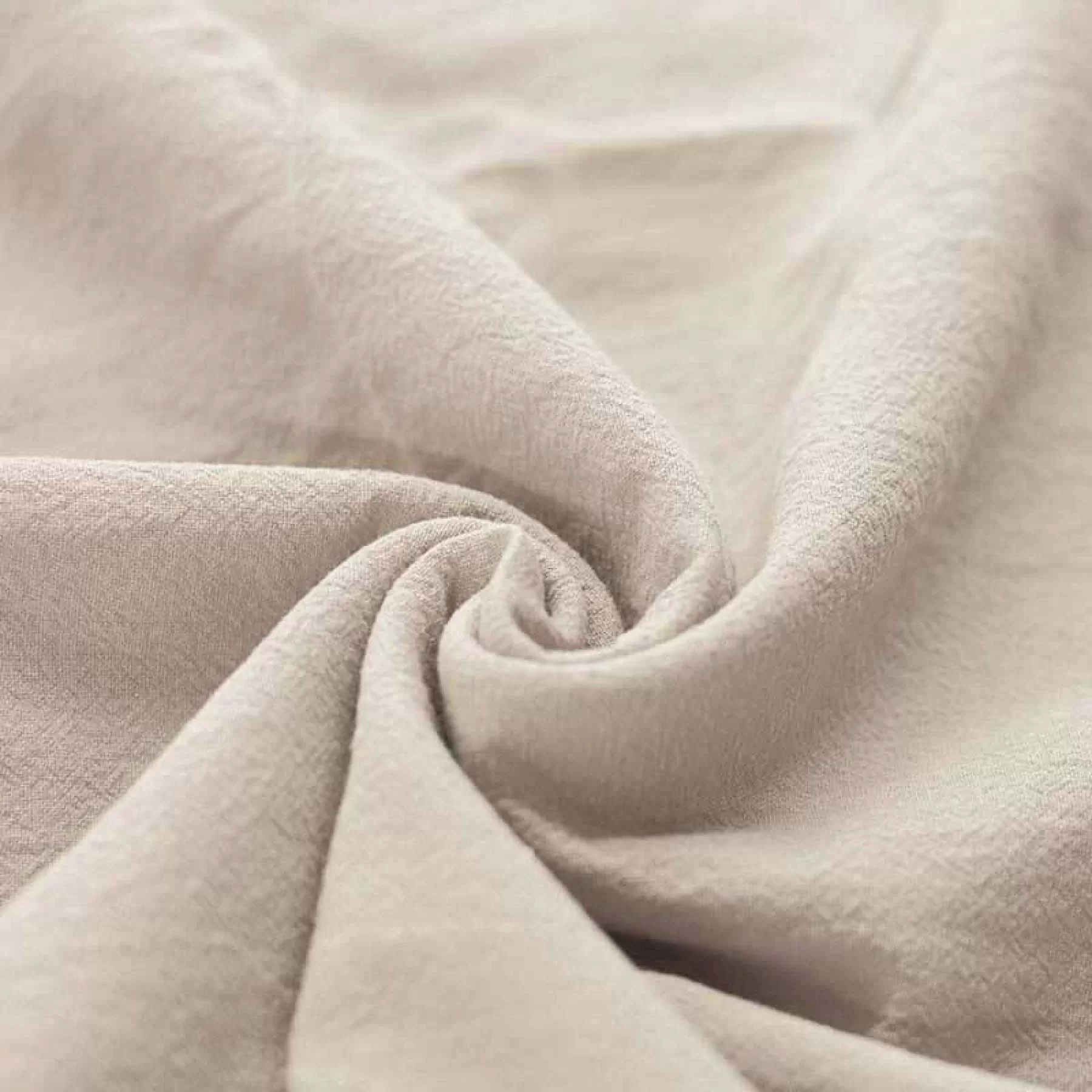 Gewassen Katoenen Stof Licht Beige