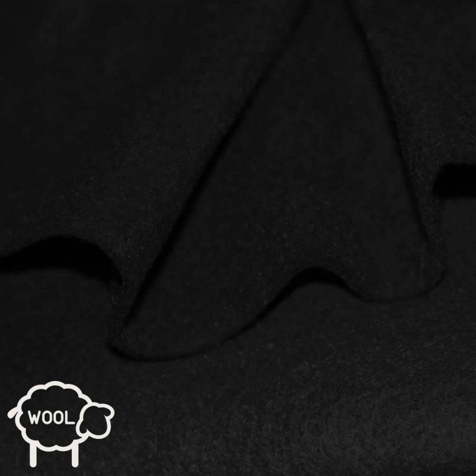 Wool Felt Fabric 3mm Black  - (Felt Fabric (Bags))