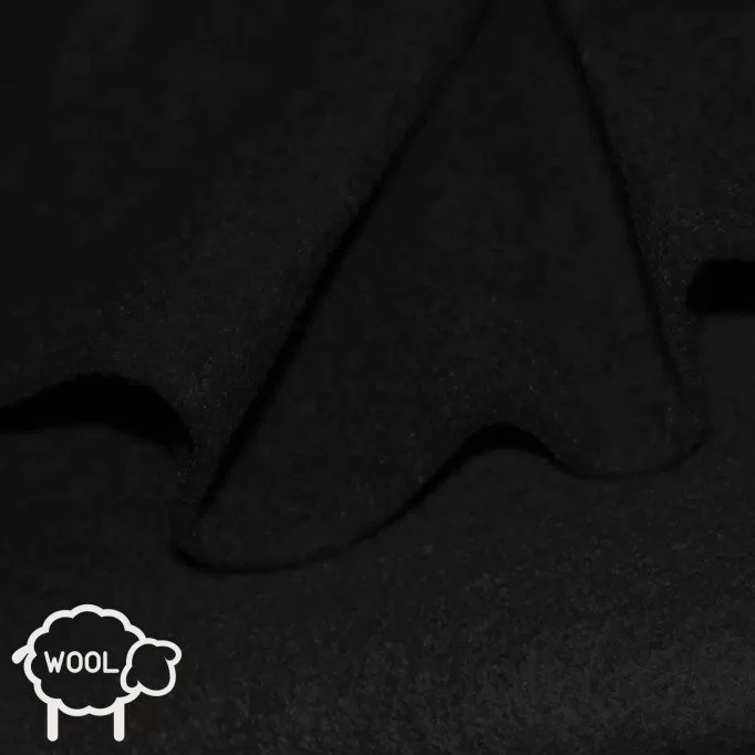 Tissu Feutre De Laine 3mm Noir  - (Feutrine 3 mm Epaisseur)