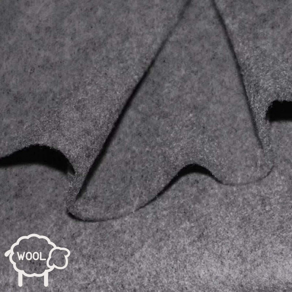 Wool Felt Fabric 3mm Grey Melange Wool Felt Fabric 3mm Grey Melange