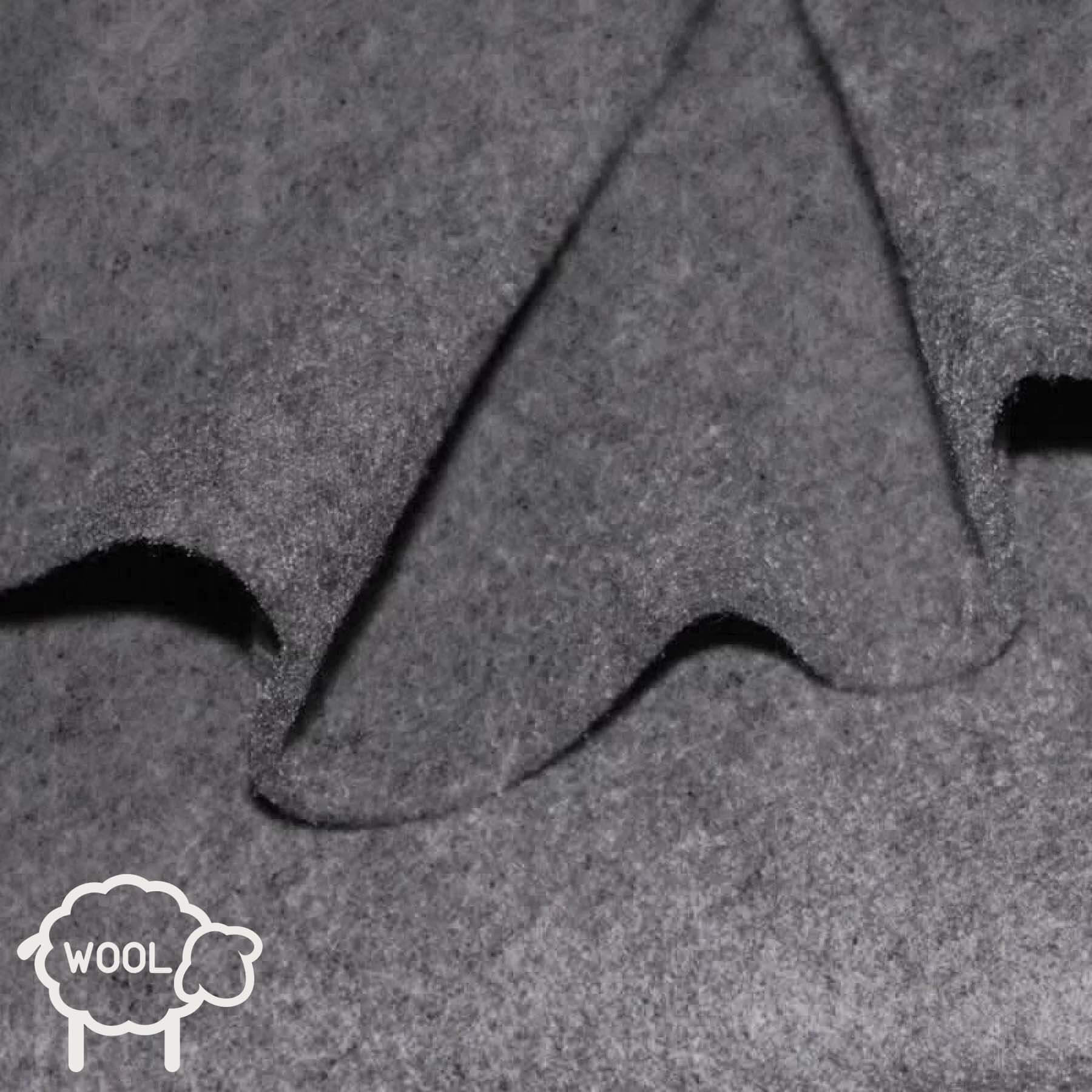 Wolvilt Stof 3mm Grijs Gemeleerd