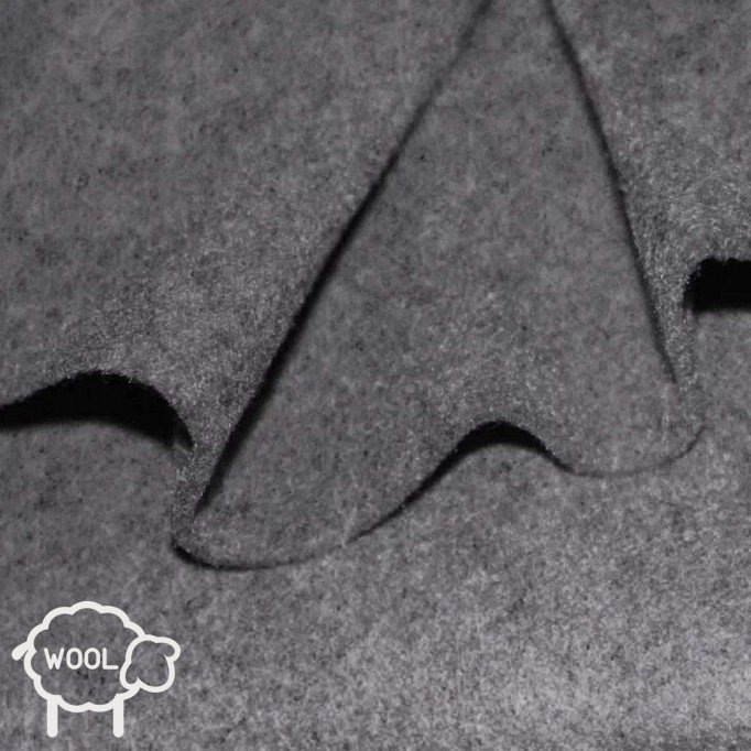 Wolvilt Stof 3mm Grijs Gemeleerd - (Tassenvilt Per Meter)