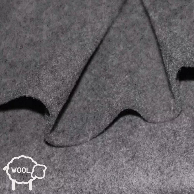 Wool Felt Fabric 3mm Grey Melange - (Felt Fabric (Bags))