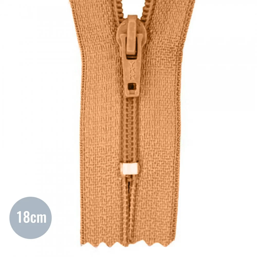 Coil Zipper YKK Camel (086) 18CM Nylon Not Divisible
