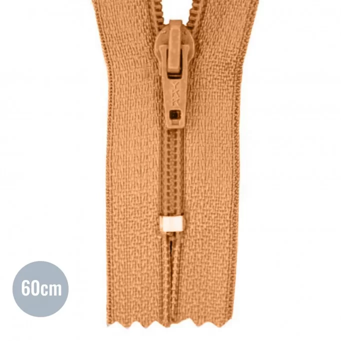 Reißverschlüsse Kamel 60CM Nylon  - (Nicht Teilbar YKK Reissverschlüsse Nylon)