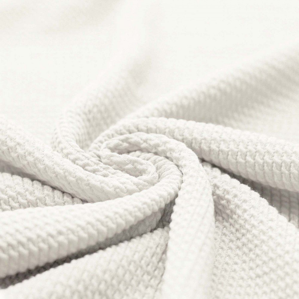 Mini Cable Jersey Fabric Ecru