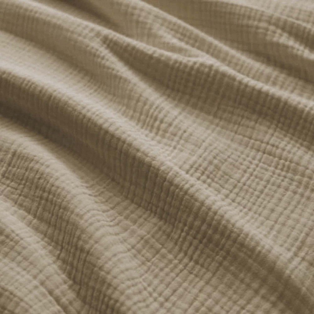 Kraftig (Triple Layer) Musselin Stof Mørk Beige