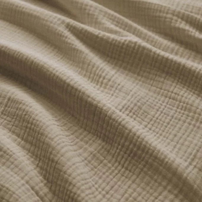 Schwere (Triple Layer) Musselin Stoff Dunkel Beige - (Dekostoffe)