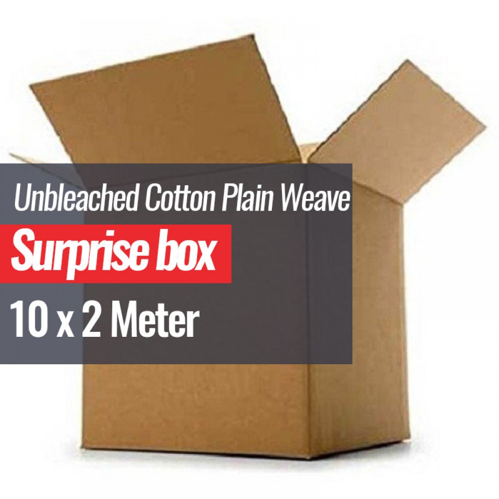 Unbleached Cotton Plain Weave Fabric Surprise Box 10 x 2 Metre Unbleached Cotton Plain Weave Fabric Surprise Box 10 x 2 Metre