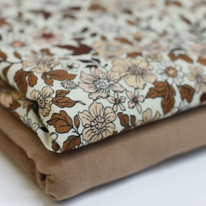 Jersey Di Cotone Stampa Digitale - Vintage Floreale Cacao Jersey Di Cotone Stampa Digitale - Vintage Floreale Cacao - (Jersey Di Cotone Digitale Stampata)