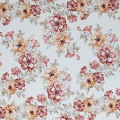 Jersey Coton Impression Numérique - Fleur Française Rose Argile