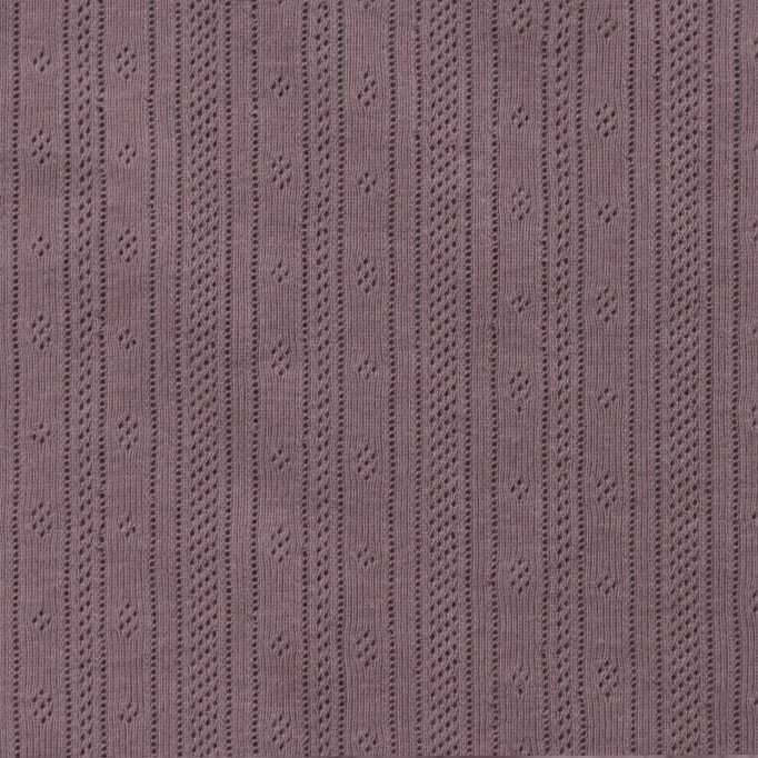 Pointoille Bomuldsjersey Stof (Striber) Gammel Mauve - (Jerseystoffer)
