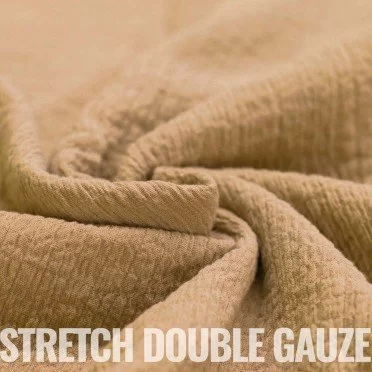 Tessuto Mussola Doppia Garza Stretch Cammello - (Deco Tessuti)
