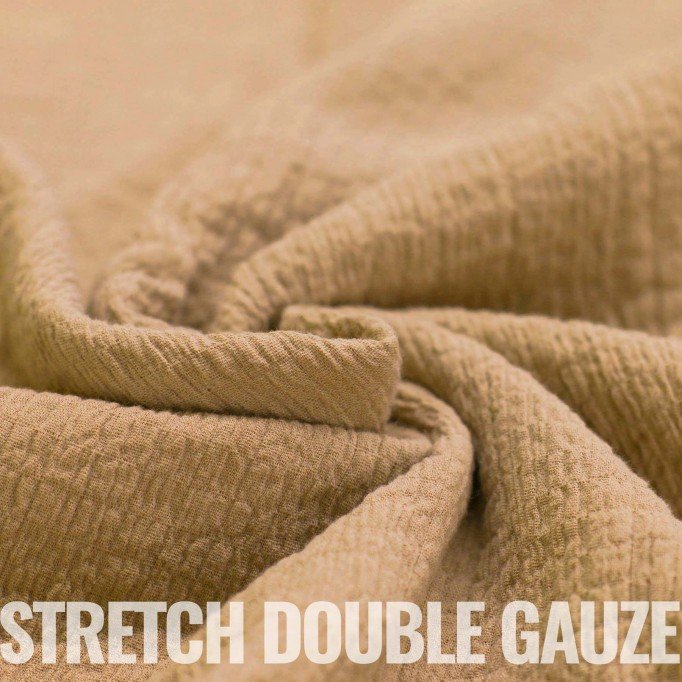 Stretch Musselin Stof Kamel - (Dekorationsstoffer)