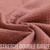 Tessuto Mussola Doppia Garza Stretch Argilla Rosa - (Deco Tessuti)