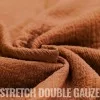 Tessuto Mussola Doppia Garza Stretch Cognac