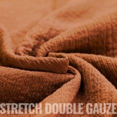 Tissu Double Gaze Stretch Cognac