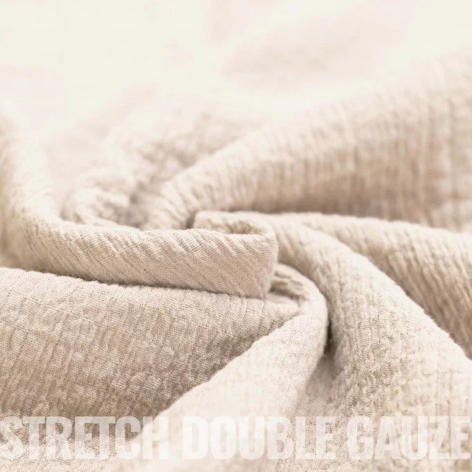 Stretch Musselin Stoff Hellbeige - (Dekostoffe)