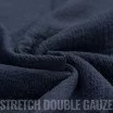 Tissu Double Gaze Stretch Marine - (Tissus Deco)