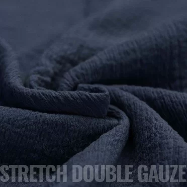 Stretch Musselin Stoff Marine - (Dekostoffe)