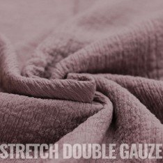 Tissu Double Gaze Stretch Vieux Mauve