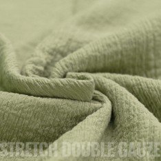 Tissu Double Gaze Stretch Olive