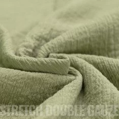 Stretch Musselin Stoff Olive