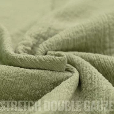 Stretch Musselin Stoff Olive - (Dekostoffe)