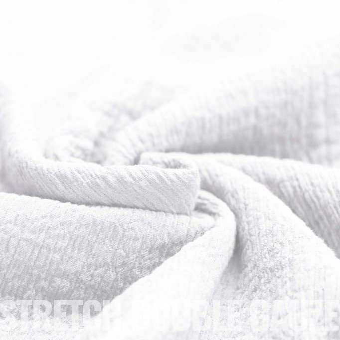 Tessuto Mussola Doppia Garza Stretch Bianco - (Deco Tessuti)