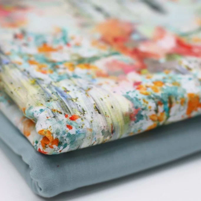 Dzianina Bambusowy Jersey Druk Cyfrowy - Malowanie drzew | Rijs Textiles Dzianina Bambusowy Jersey Druk Cyfrowy - Malowanie drzew Tkaniny Dzianiny Wzorzyste