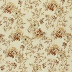 Jersey Di Cotone Stampa Digitale - Artistico Fiore Beige Jersey Di Cotone Stampa Digitale - Artistico Fiore Beige