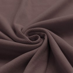 Tissu Maille Tricot Côtelé Mauve Foncé