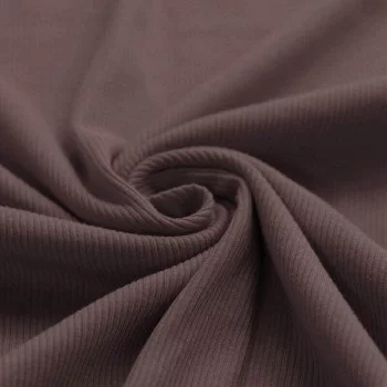 Rib Jersey Stof Donker Mauve Rib Jersey Stof Donker Mauve