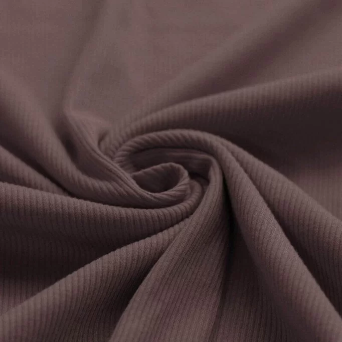 Rib Knit Jersey Fabric Dark Mauve - (Jersey Fabrics)