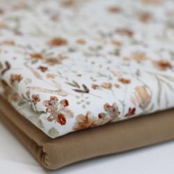 Jersey Cotton Fabric Digital Print - Autumn Water Flower