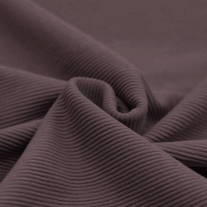 Ottoman Rib Jersey Fabric Dark Mauve - (Jersey Fabrics)